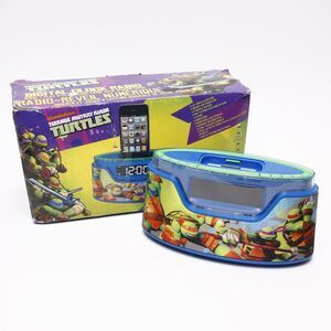 TMNT Ninja Turtles iPhone iPod 30-Pin Dock Clock Radio 2013 Nickelodeon Tested